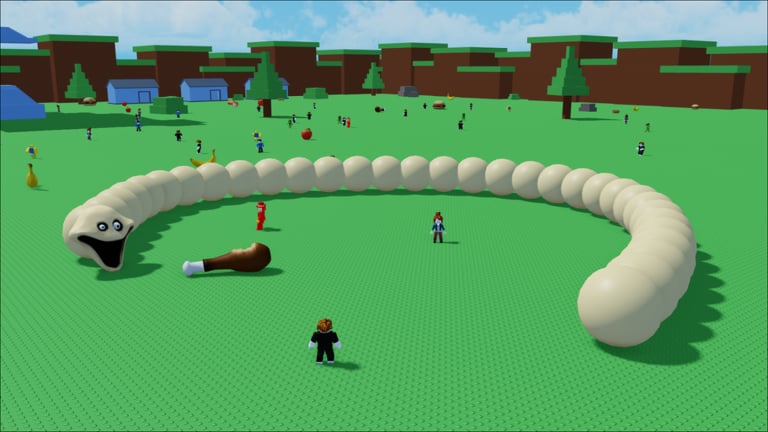 Become Hungry Worm arena with a growing worm chasing food orbs and rival players